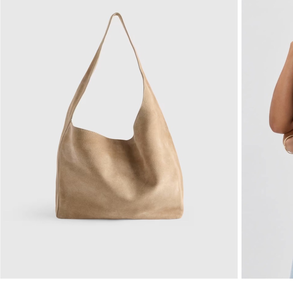 Quince Italian Suede Slouchy Shoulder Bag-Excellent Condition